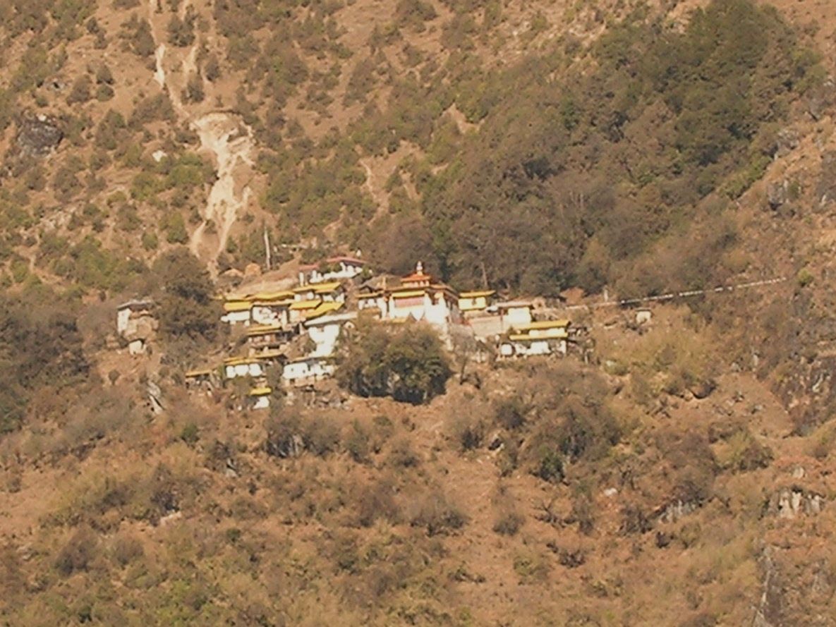 Pramo Dongzung Ane Gompa, as seen from Tawang Monastery. (Photo Credit: Dr. Bibhash Dhar)