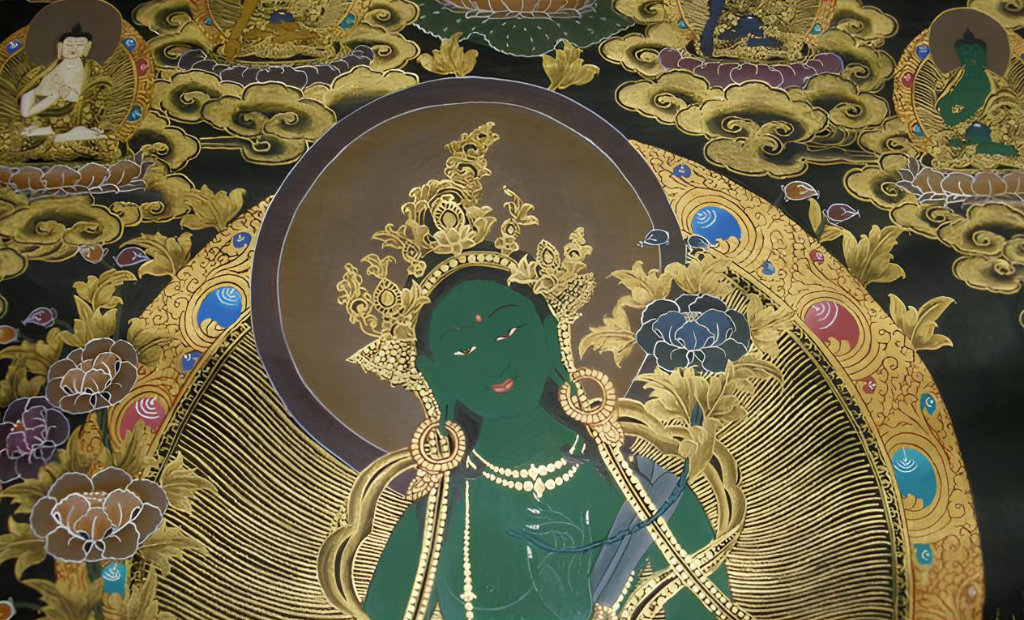 Thangka painting of Goddess Tara Devi Photo Credit : Thuten Drema