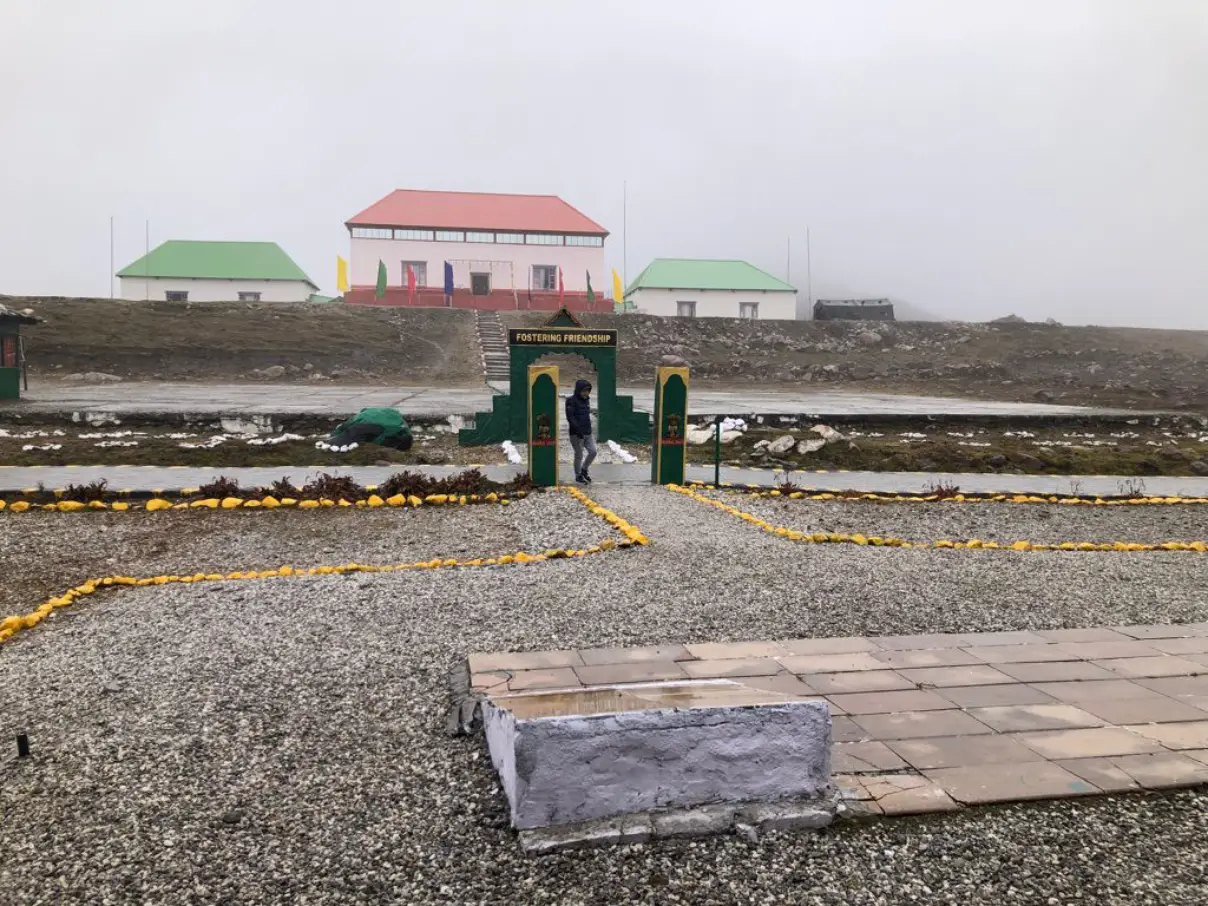 Meeting point between India and China at Bumla LAC on the India side of the border. Photo credit: The Borderlens